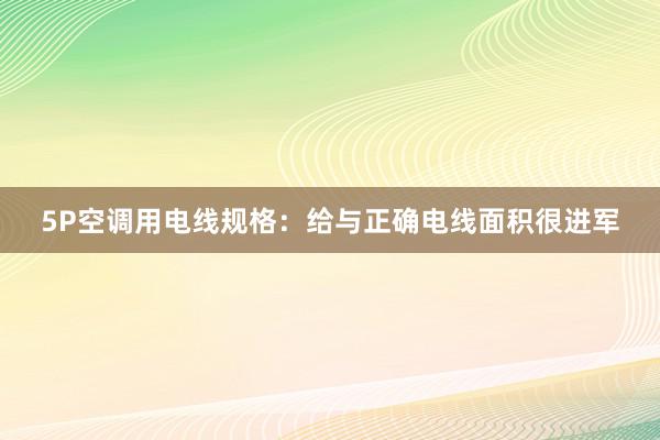 5P空调用电线规格：给与正确电线面积很进军